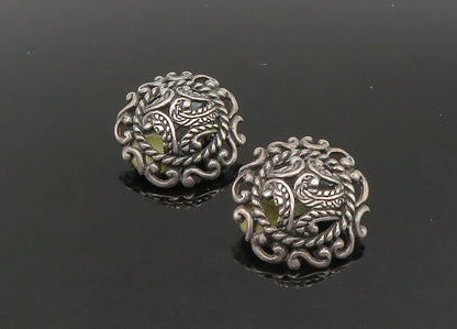CAROLYN POLLACK 925 Silver  Vintage Swirl Dome Non Pierce Earrings  EG11232