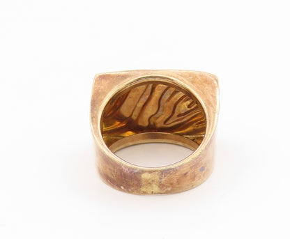 925 Sterling Silver Vintage Ring ITAOR Textured Wave Signet  Sz 8.5  RG34642