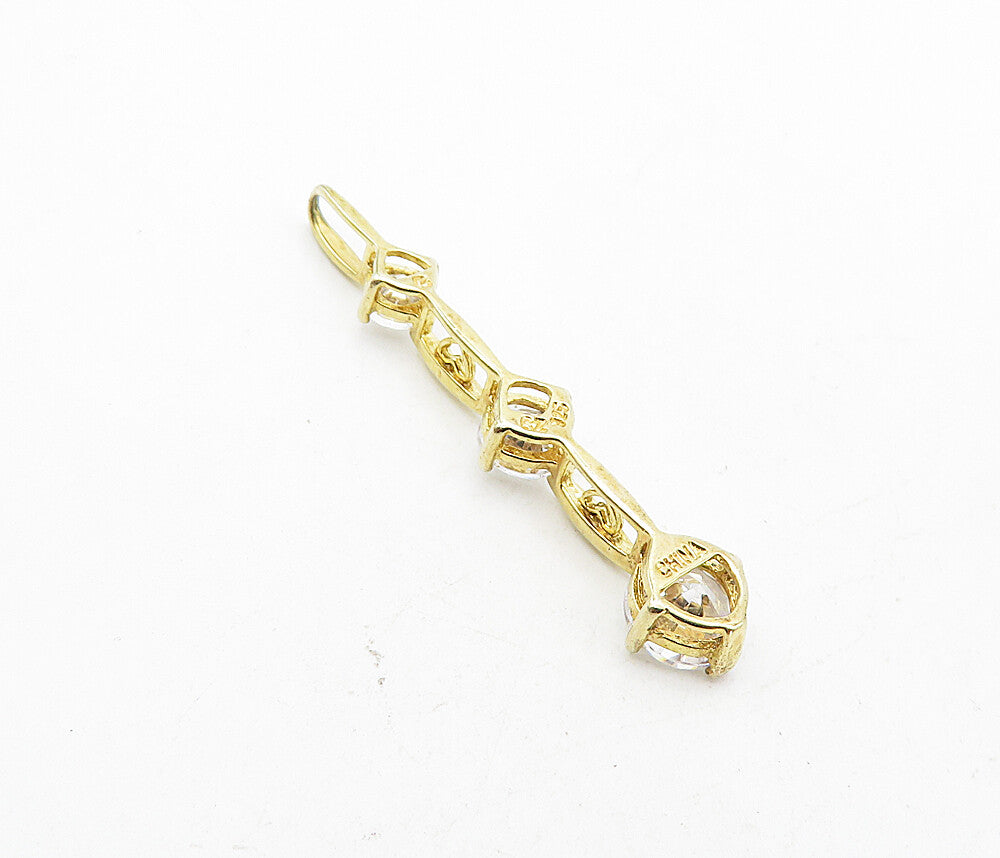 ROSS SIMON 925 Sterling Silver  Cubic Zirconia Gold Plated Pendant  PT6371