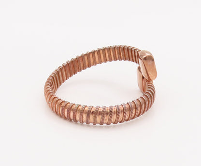 925 Sterling Silver Vintage Bracelet Solid Rope Coiled Inlay CZ Ends  BT10204