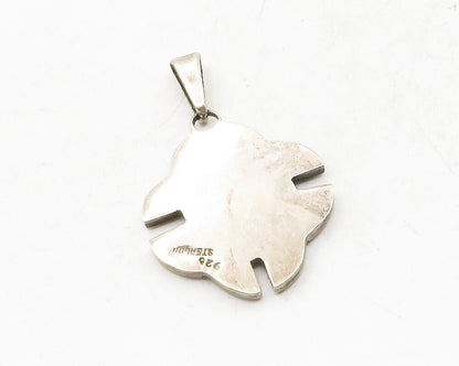 925 Sterling Silver Vintage Mother Of Pearl Celtic Knot Drop Pendant PT9870