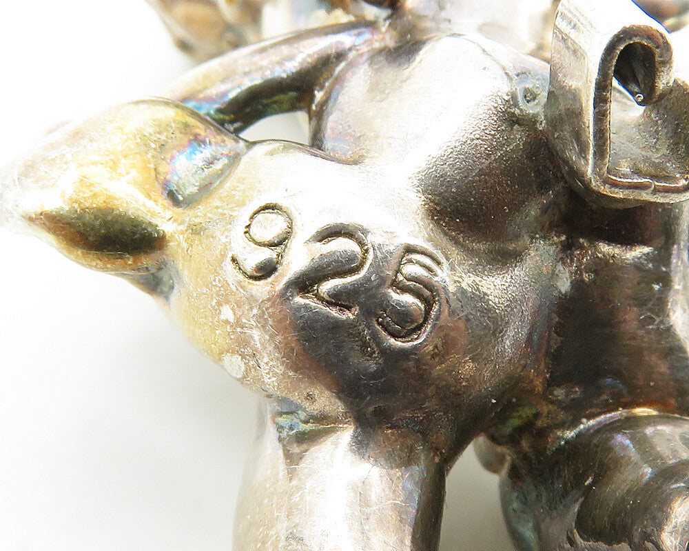 925 Sterling Silver  Vintage Hollow Angel With Tambourine Brooch Pin  BP7049