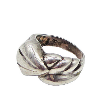 925 Sterling Silver  Vintage Modernist Band Ring Sz 7  RG3095