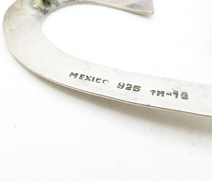 MEXICO 925 Sterling Silver  Vintage 2 Tone Open Love Heart Brooch Pin  BP1471