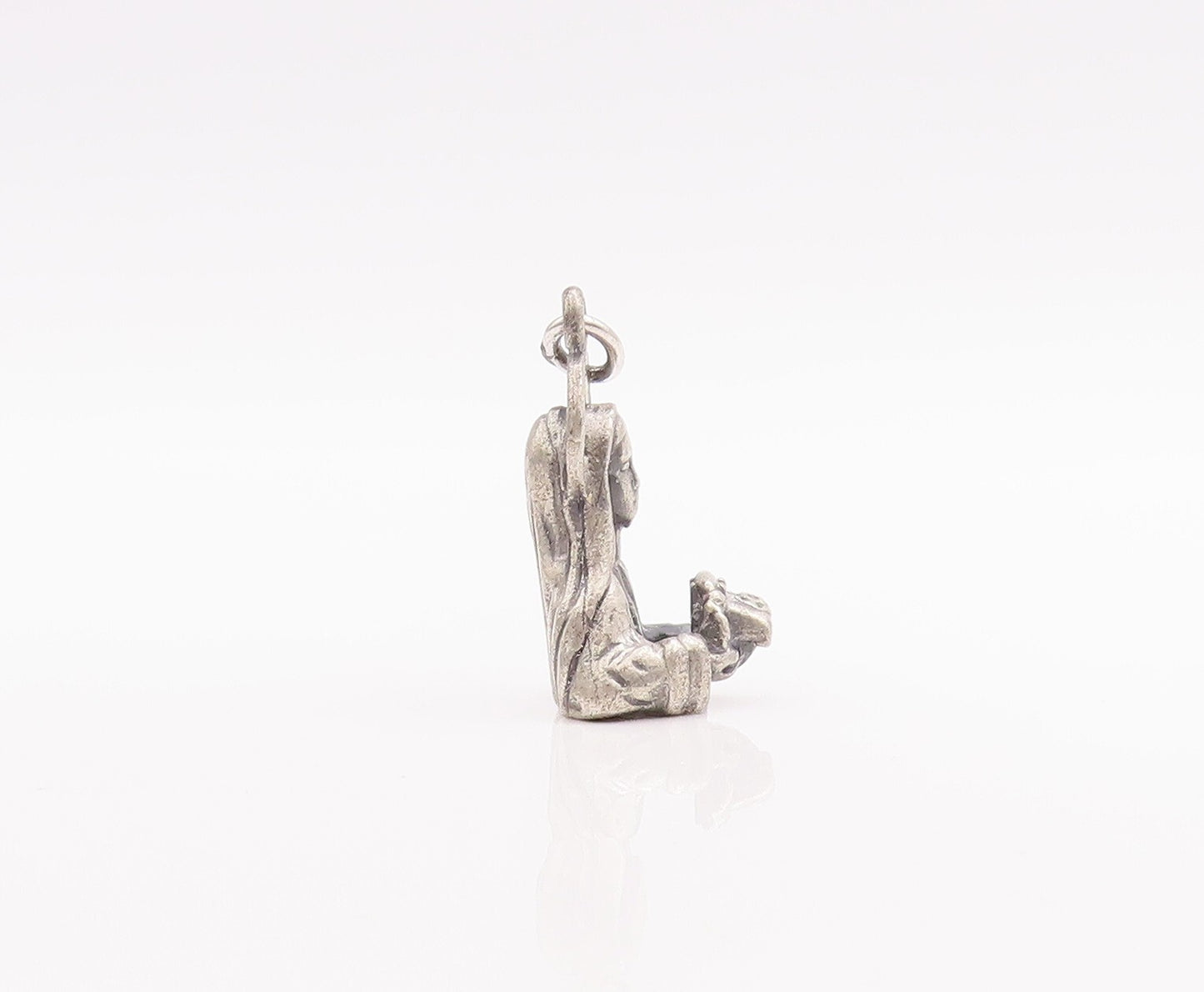 925 Sterling Silver Vintage Pendant CREED Antique Religious 3D Charm  PT23307