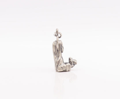 925 Sterling Silver Vintage Pendant CREED Antique Religious 3D Charm  PT23307