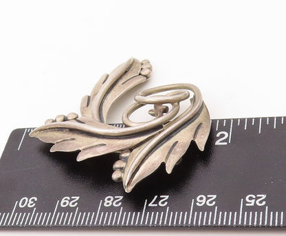 925 Sterling Silver Vintage Brooch Pin MARICELA Swirly Floral Carved  BP11162