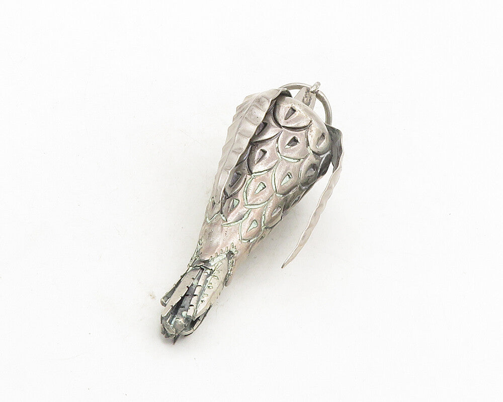 925 Sterling Silver  Vintage Dark Tone Hollow Floral Design Pendant  PT7691