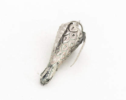 925 Sterling Silver  Vintage Dark Tone Hollow Floral Design Pendant  PT7691