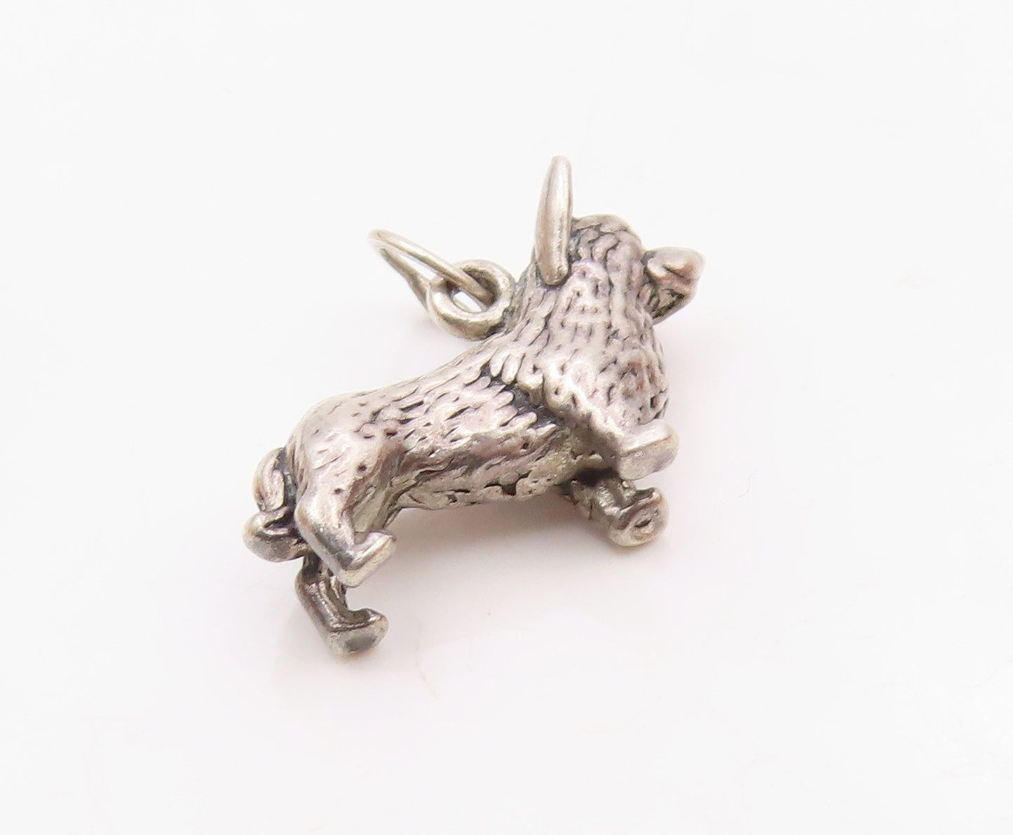 925 Sterling Silver  Vintage Shiny Petite Dog Animal Motif Pendant  PT19791
