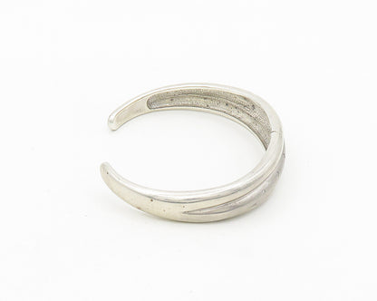 925 Sterling Silver  Vintage Genuine Diamonds Tapered Cuff Bracelet  BT7439