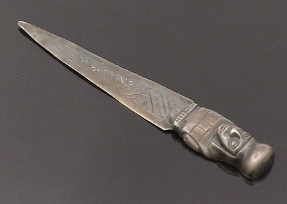 WELSCH 925 Sterling Silver  Vintage Ancient Egyptian Carved Mail Opener TR3518