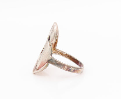 925 Sterling Silver Vintage Ring Modernist Abstract Swirl Band  Sz 8.5  RG36121