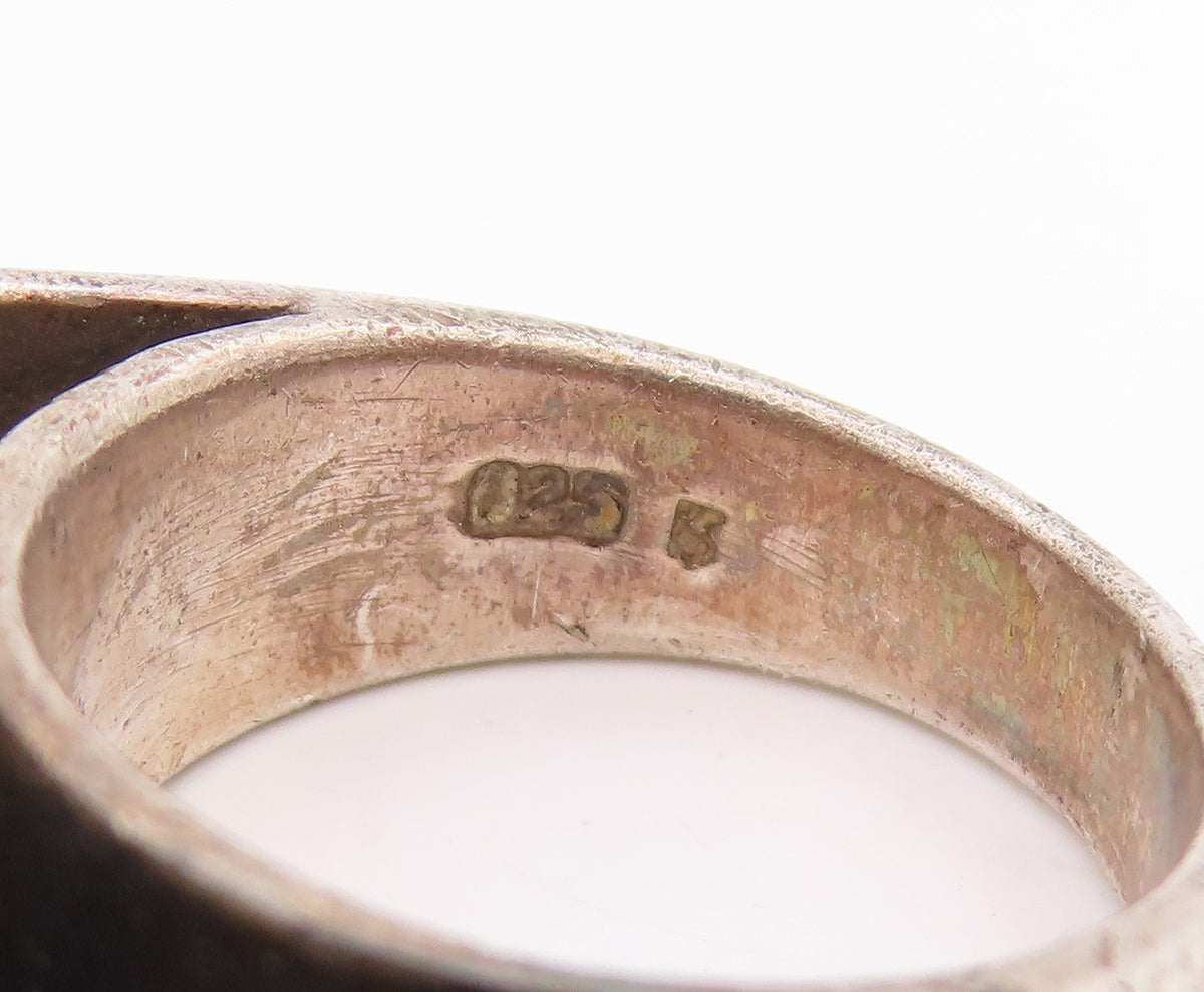 925 Sterling Silver Vintage Ring Minimalist Geometric Curve Band  Sz 8  RG34400