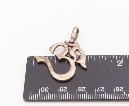 925 Sterling Silver Vintage Pendant Sacred Om Symbol Cutout Religious  PT25655