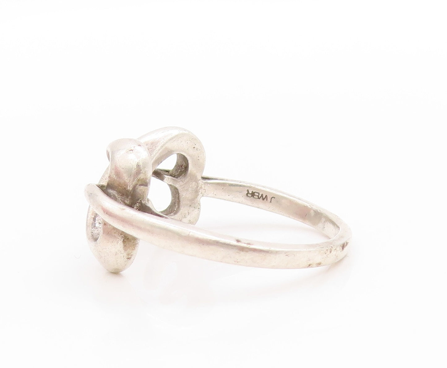 925 Sterling Silver Vintage Ring Minimalistic Infinity Heart Cutout Sz 9 RG33433