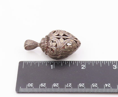 925 Sterling Silver  Vintage Open Love Heart Vine Swirl Pendant  PT20086