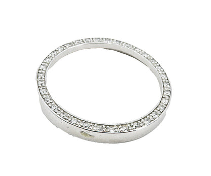 925 Sterling Silver  Shiny White Topaz Open Circle Slide Pendant  PT6341