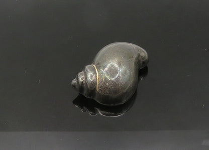 MMA 925 Silver  Vintage Smooth Oxidized Snail Shell Motif Brooch Pin  BP8506