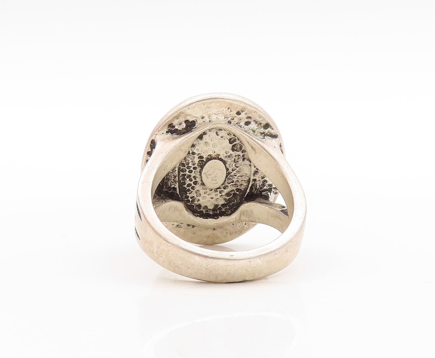 925 Sterling Silver Vintage Ring Designer Framed Brutalist Design Sz 10  RG31455