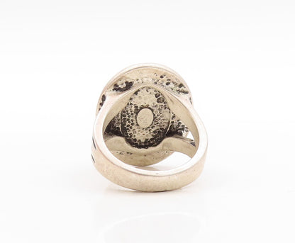 925 Sterling Silver Vintage Ring Designer Framed Brutalist Design Sz 10  RG31455