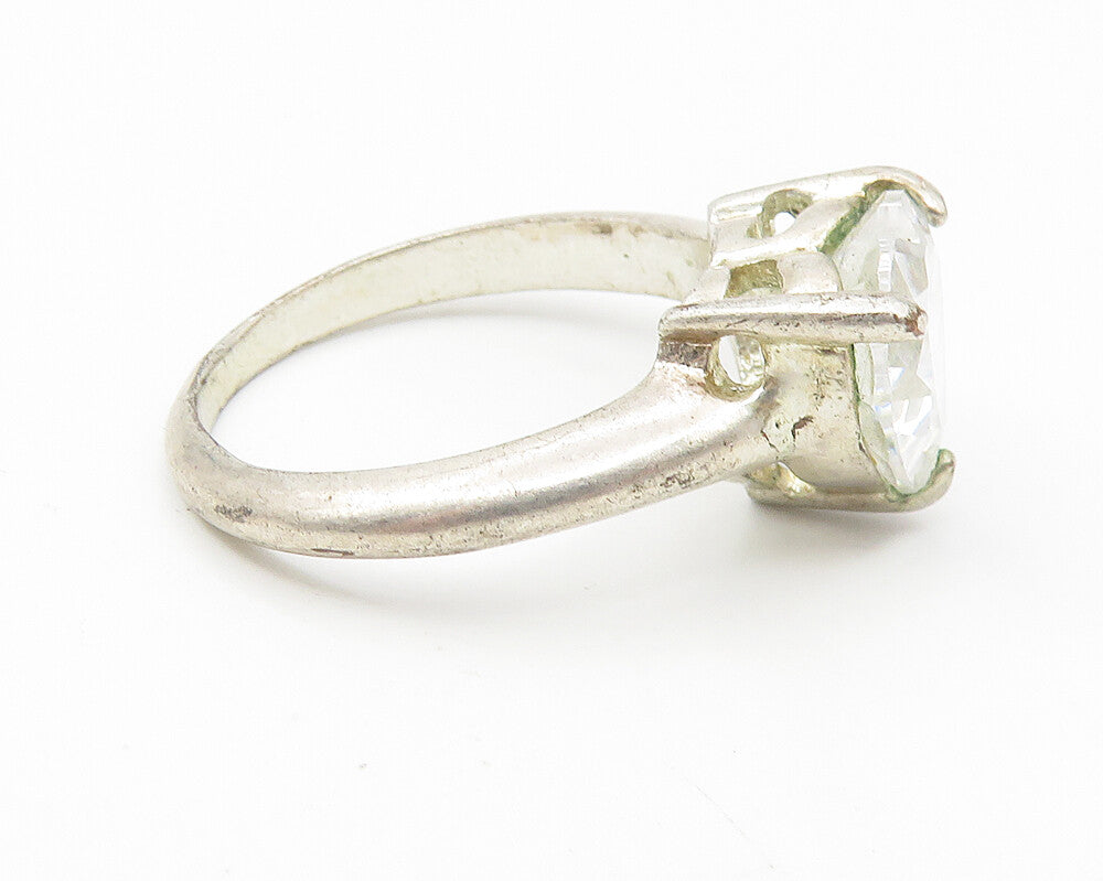 925 Sterling Silver  Cubic Zirconia Love Heart Solitaire Ring Sz 8.5  RG11035