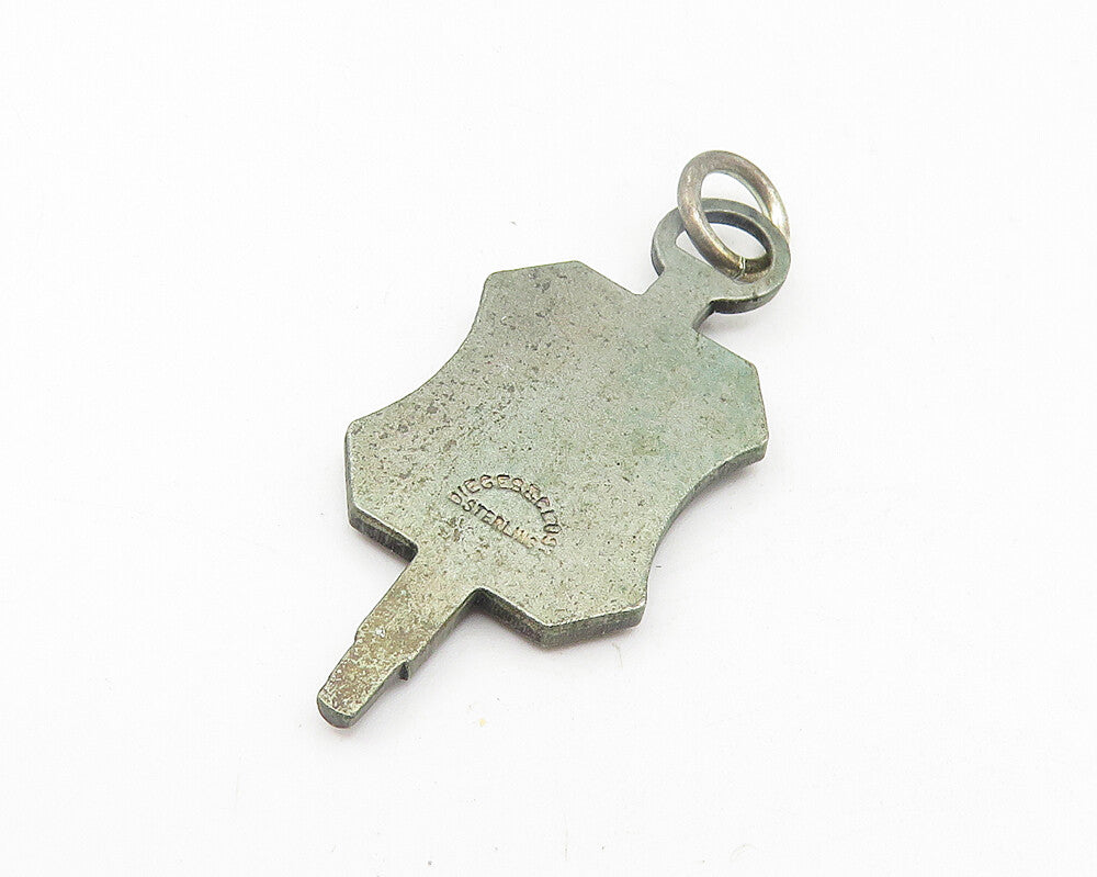 925 Sterling Silver  Vintage Oxidized Class Honors Academic Pendant  PT8893