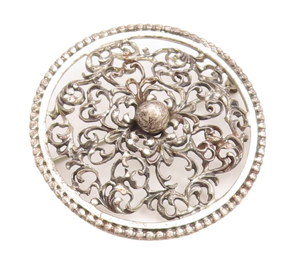 925 Sterling Silver Vintage Brooch Pin DANECRAFT Floral Swirly Carved  BP11412