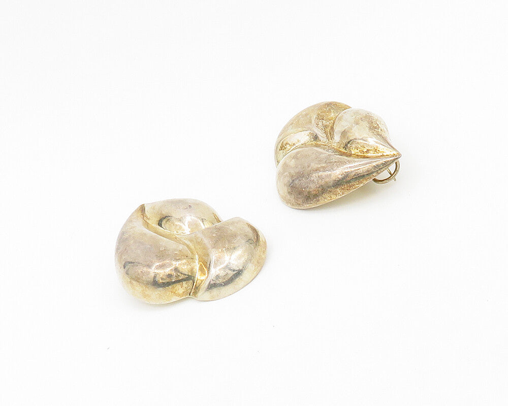 BAYANIHAN 925 Silver & 14K GOLD  Vintage Shiny Hollow Drop Earrings  EG9068