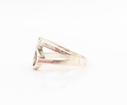 925 Sterling Silver Vintage Ring Classic Double Venus Symbol Band  Sz 9  RG33785