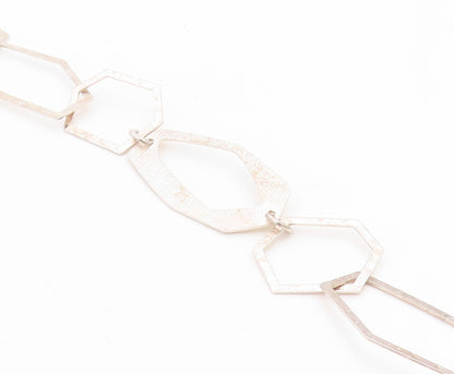 925 Sterling Silver Vintage Necklace SILPADA Modernist Geometric Link  NE4879