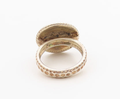 925 Sterling Silver Vintage Ring D JOY Classic Textured Disc Band  Sz 5  RG36296