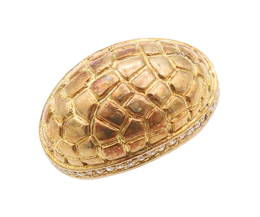 925 Sterling Silver Vintage Ring Gold Plated Snake Skin CZ Band Sz 7 RG30316