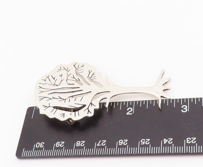 925 Sterling Silver Vintage Brooch Pin Solid Designer Cutout Tree  BP11685