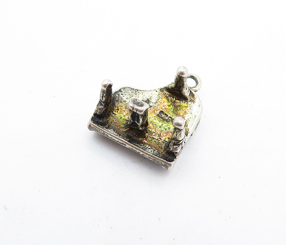 925 Sterling Silver  Vintage Dark Tone Grand Piano Pendant (OPENS)  PT3834