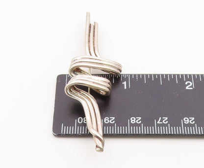 925 Sterling Silver Vintage Brooch Pin Classic Twisted Wire Fluid Wave  BP12613