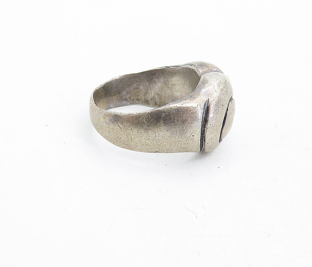 925 Sterling Silver  Vintage Antique Swirl Etched Dome Band Ring Sz 5  RG5466