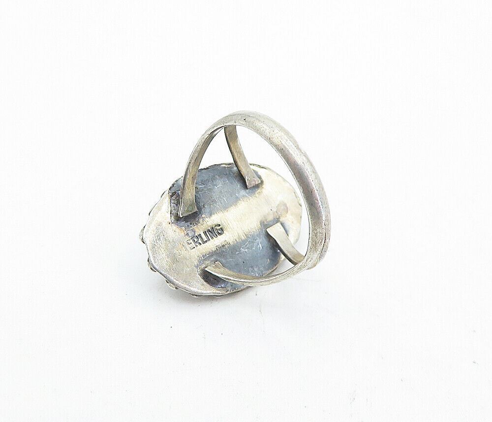 925 Silver Vintage Tiger's Eye Swirl Cocktail Ring Sz 5.5 RG5101
