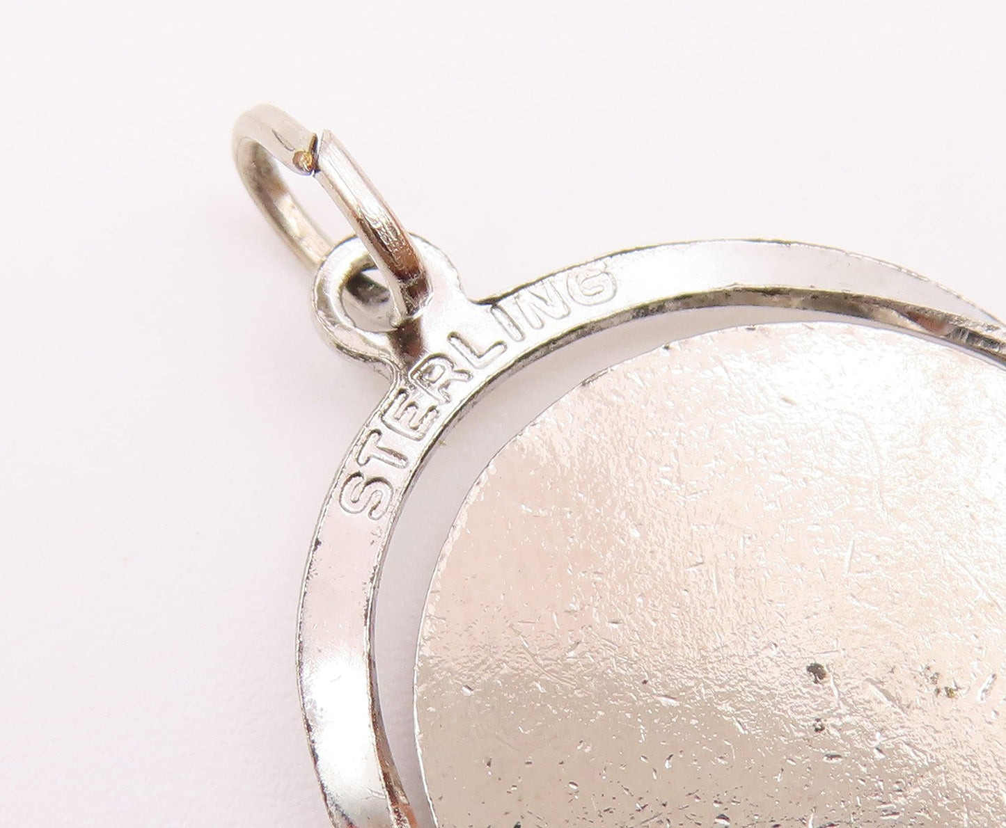 925 Sterling Silver  Vintage Enamel Florida Orange Drop Pendant  PT17752
