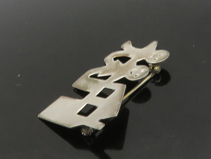 MEXICO 925 Sterling Silver  Vintage Shiny Boy & Girl House Brooch Pin  BP9249