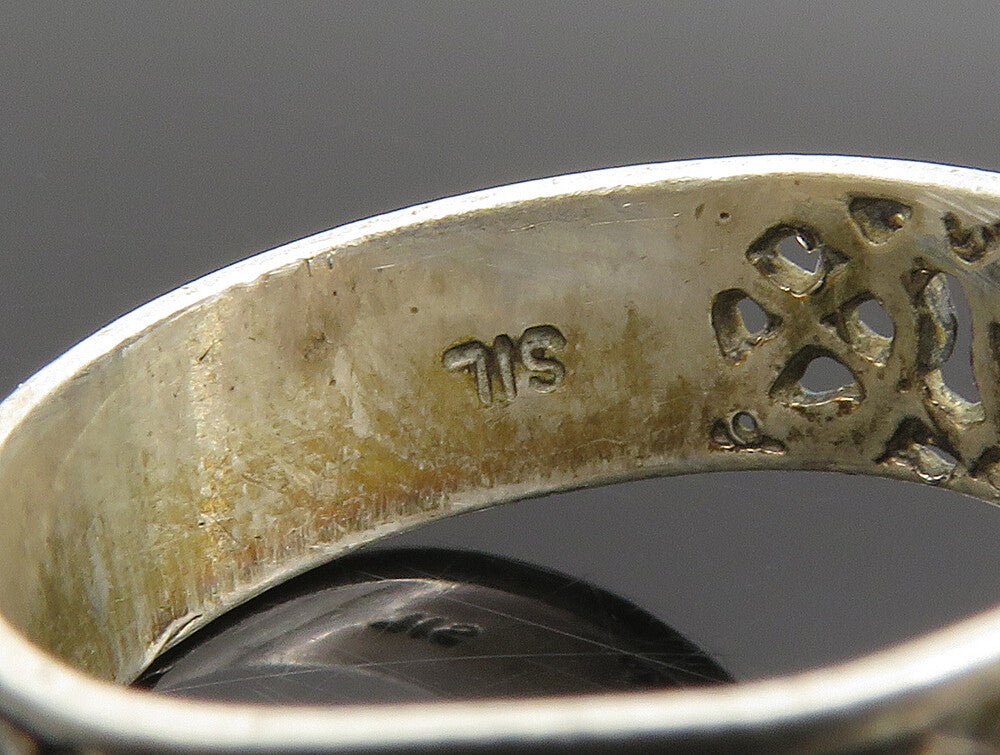 925 Sterling Silver  Vintage Celtic Knot Pattern Band Ring Sz 7.5  RG24035