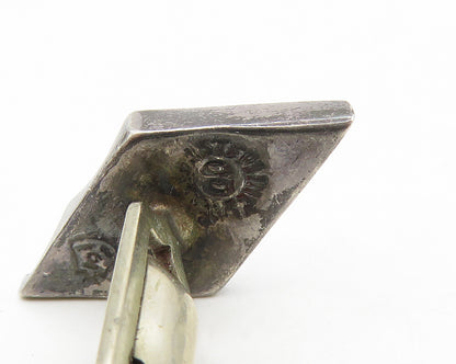MEXICO 925 Sterling Silver  Vintage Dark Tone Diamond Shaped Cufflinks  TR2456
