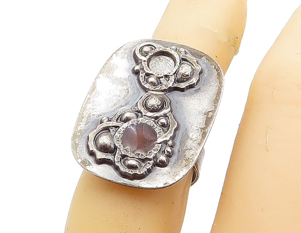 MIW GERMANY 925 Silver  Vintage Oxidized Modernist Band Ring Sz 6  RG4324