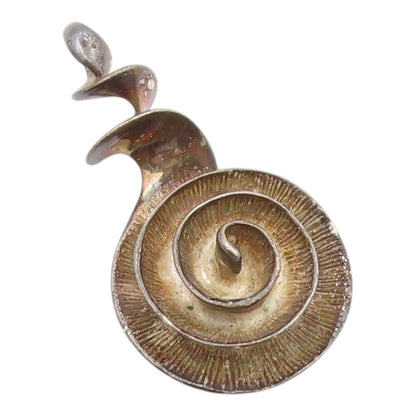 925 Sterling Silver Vintage Pendant SILPADA ISRAEL Classic Spiral Shell  PT26321