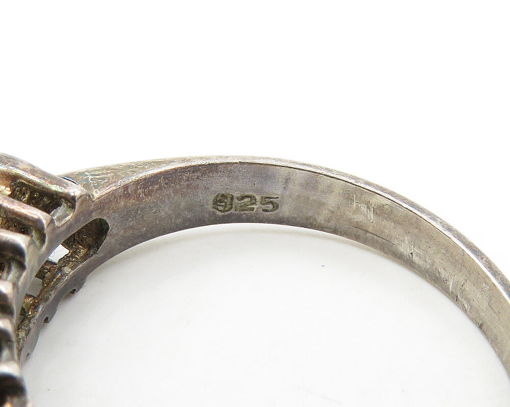 DAVID SIGAL 925 Silver  Vintage Cubic Zirconia Smooth Band Ring Sz 9  RG18058