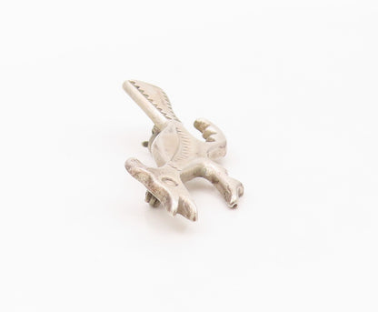 925 Sterling Silver Vintage Brooch Pin SOUTHWESTERN Etched Roadrunner  BP12551