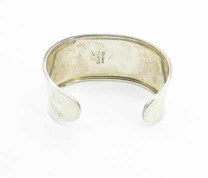 CII MEXICO 925 Silver Vintage Cabochon Cut Carnelian Cuff Bracelet BT3102