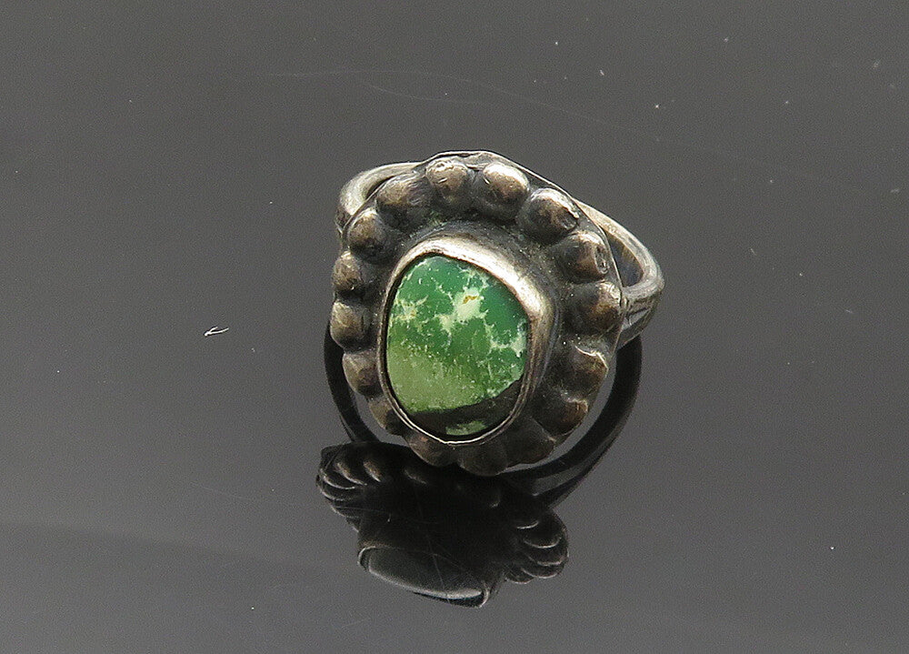 925 Sterling Silver Vintage Antique Jasper Cocktail Ring Sz 5 RG20120
