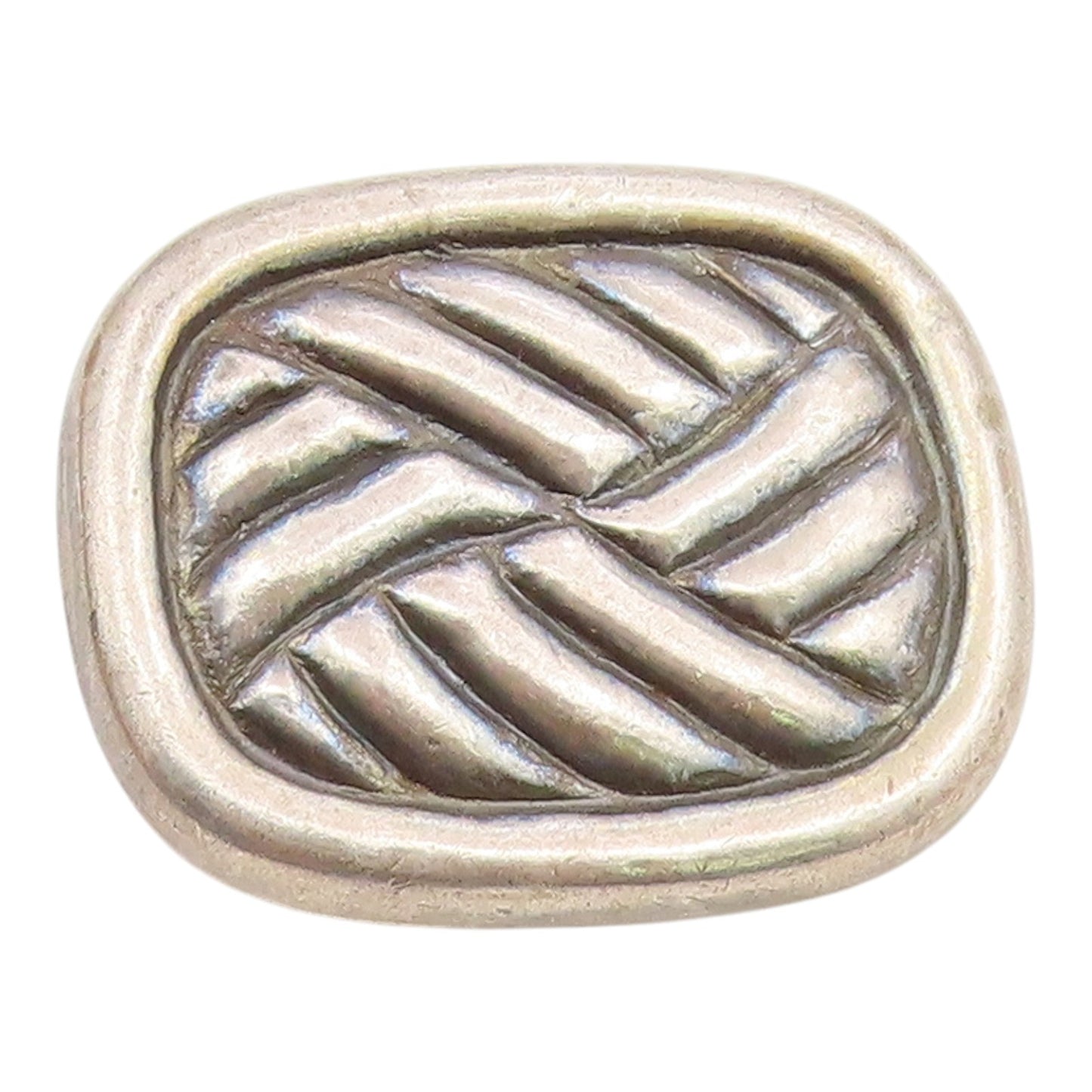 SPRATLING 925 Sterling Silver  Vintage Brutalist Rope Carve Brooch Pin BP10408