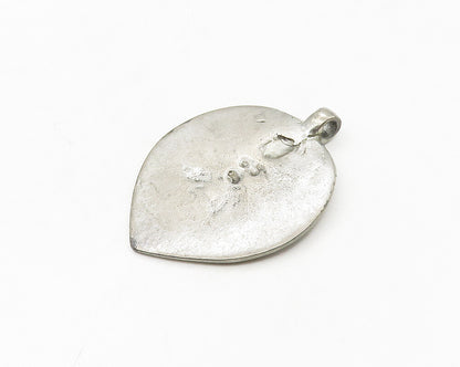 925 Sterling Silver  Vintage Dark Tone Chiseled Figure Pendant  PT14142